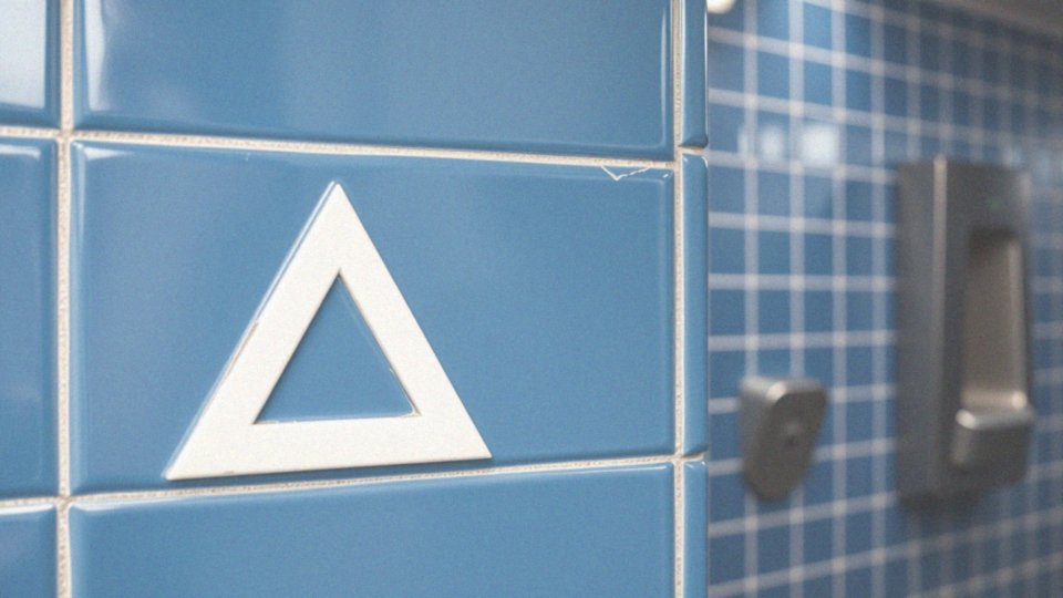 Jaką symbolikę ma trójkąt w kontekście toalet męskich?